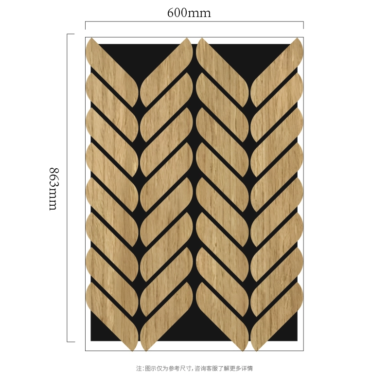 פסיפס עלים שברון MDF-על-PET לוח קיר אקוסטי פסיפס עלים שברון MDF-על-PET לוח קיר אקוסטי