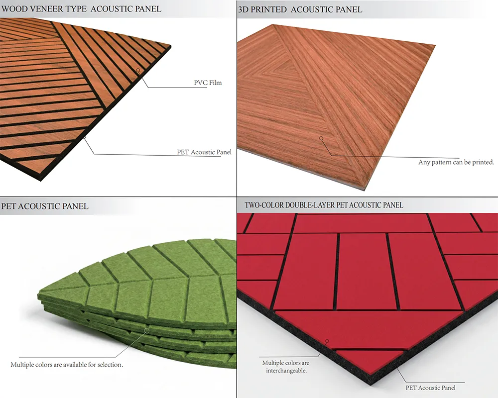 Colored PET Acoustic Panels for Interior Wall Decoration
